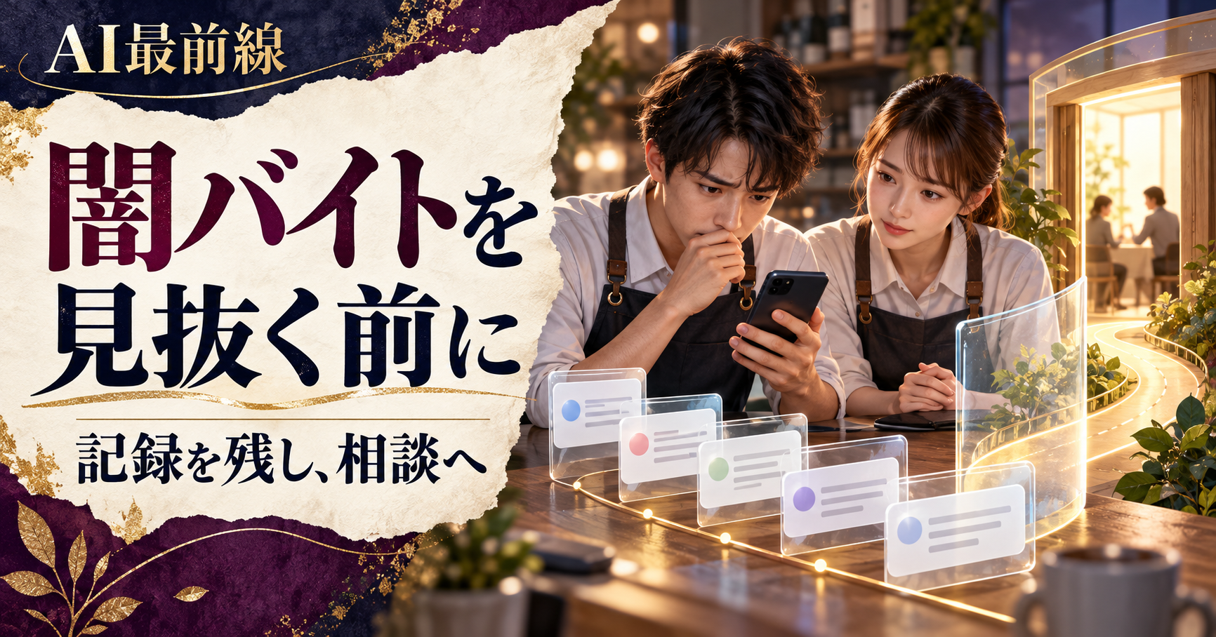闇バイトの誘いをAIで整理する。安全判定より記録と相談への引き継ぎ