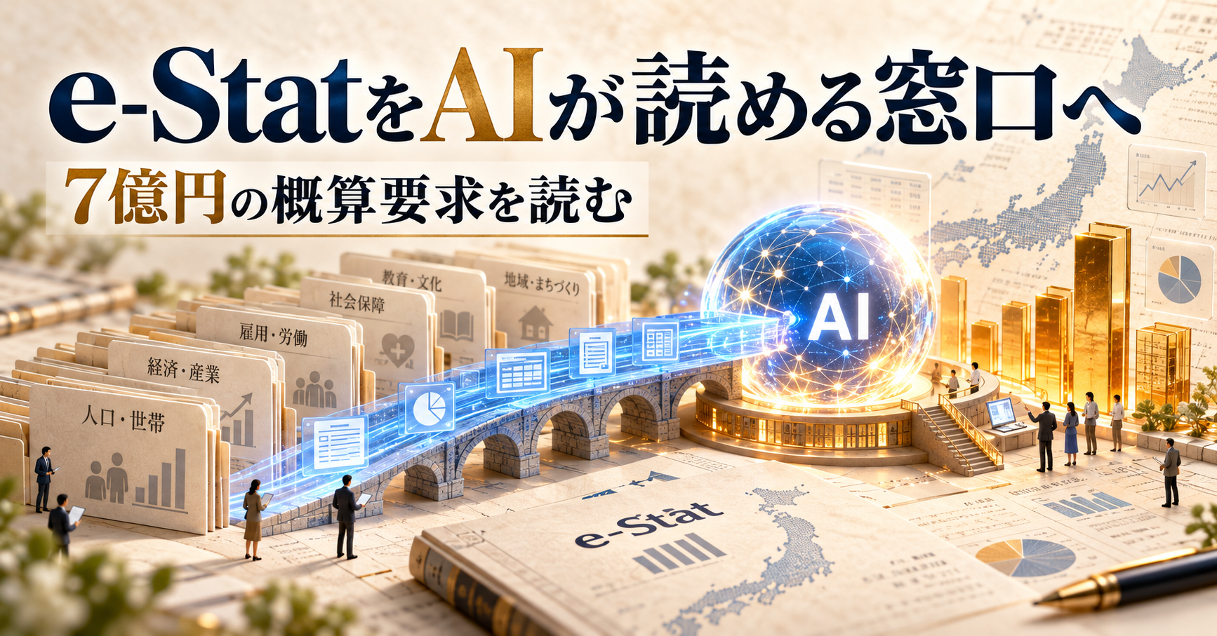 e-StatのAI対応に7億円の概算要求。接続と統計の理解を分ける