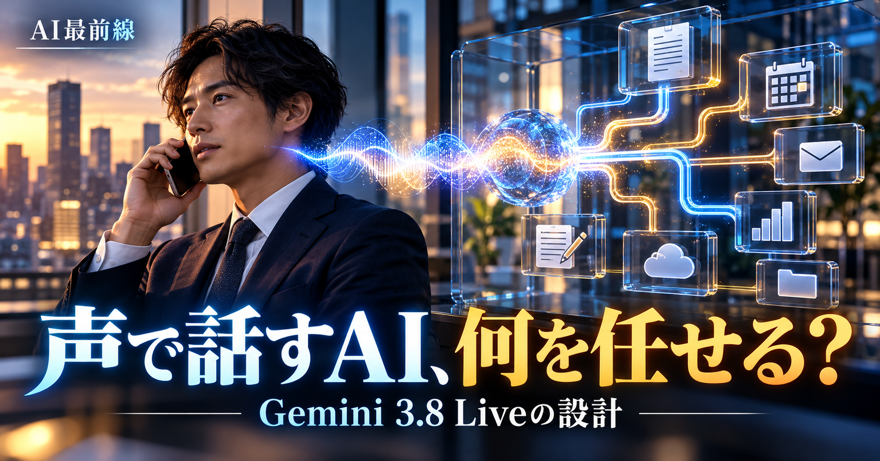 Gemini 3.8 Liveの音声対話。話す速さと仕事の完了を分ける