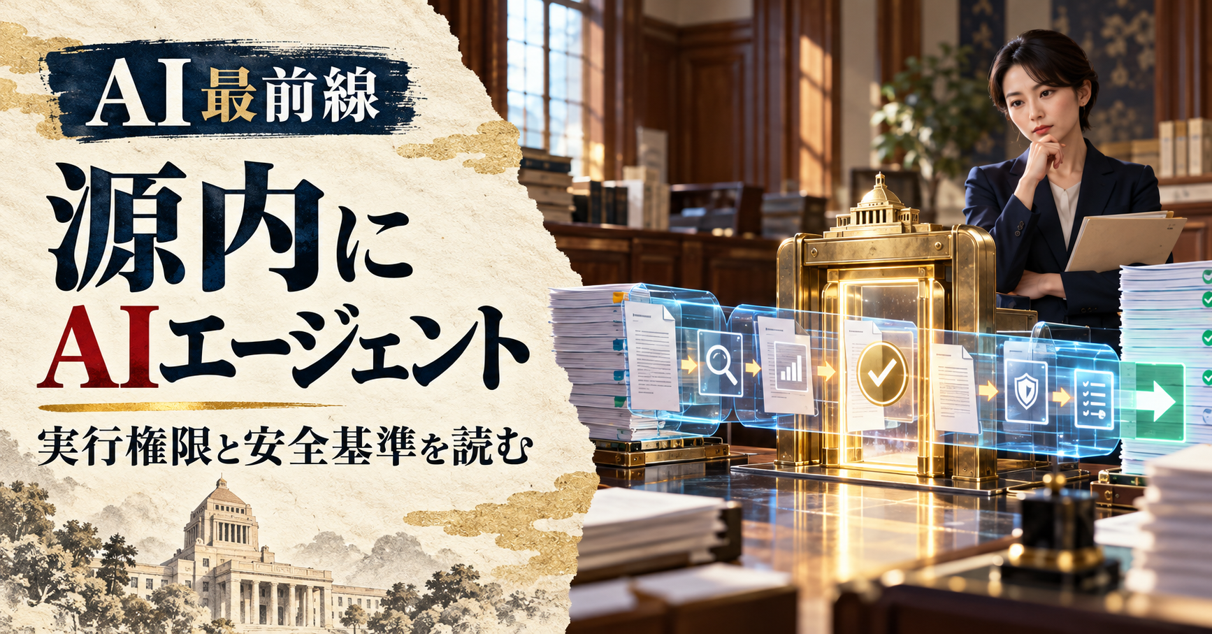 源内のAIエージェント環境、約18万人への導入と実行権限の境界