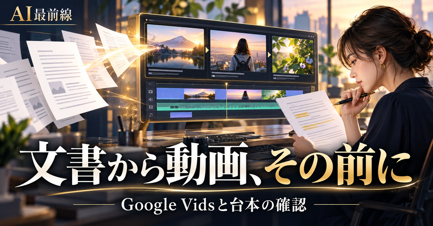 Google Vidsの文書要約動画。日本語対応と台本確認の境界