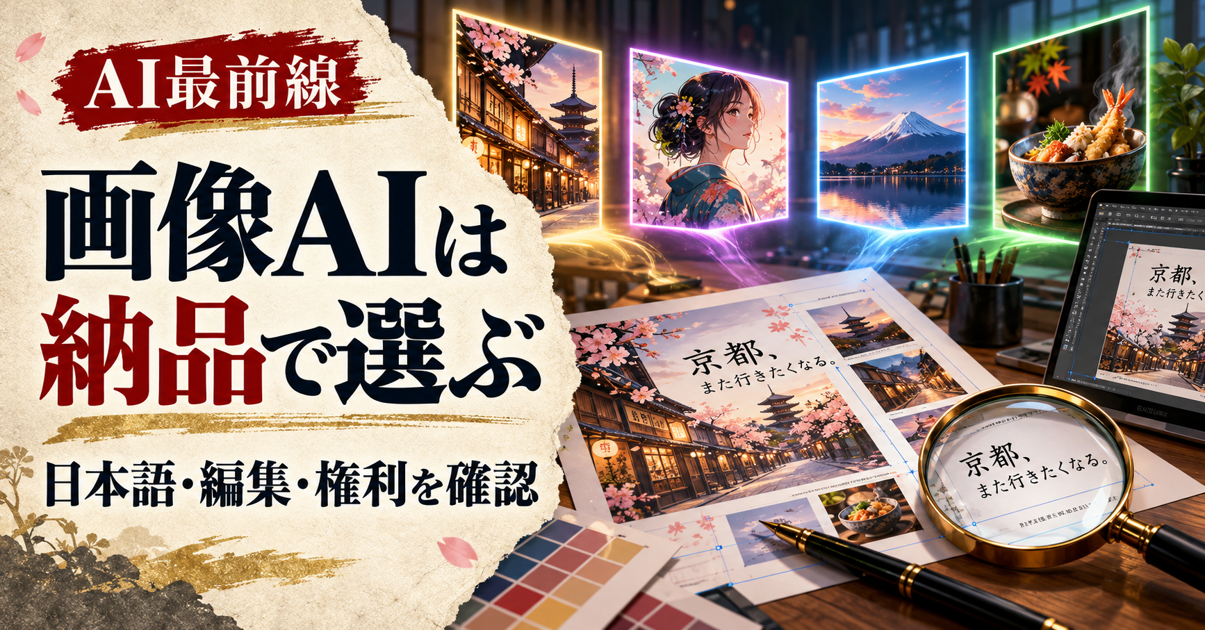 画像生成AIを日本語の納品物で比べる——文字、画風、編集後の確認