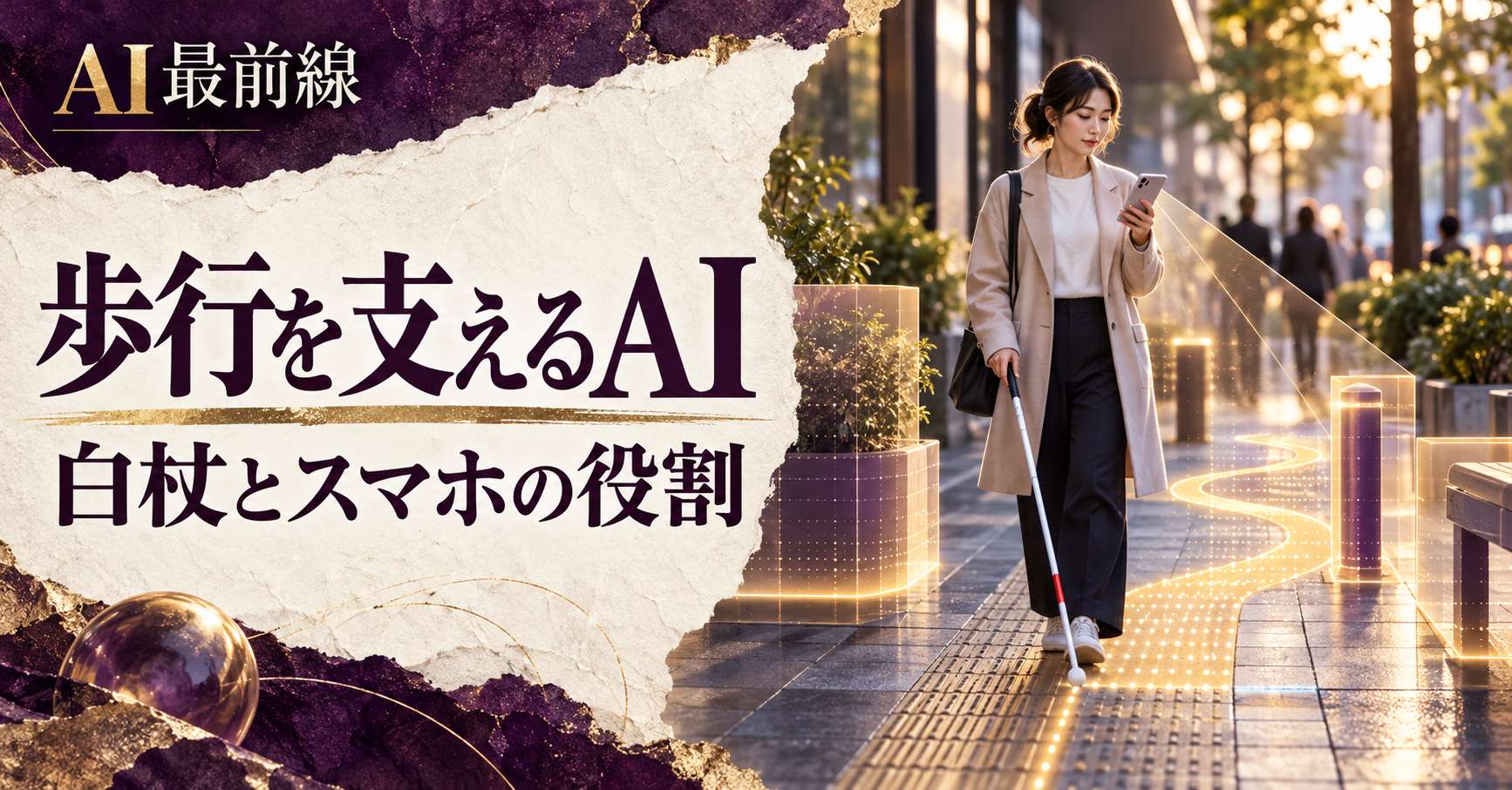 Mobilioの歩行支援AI、白杖とスマートフォンの役割を読む