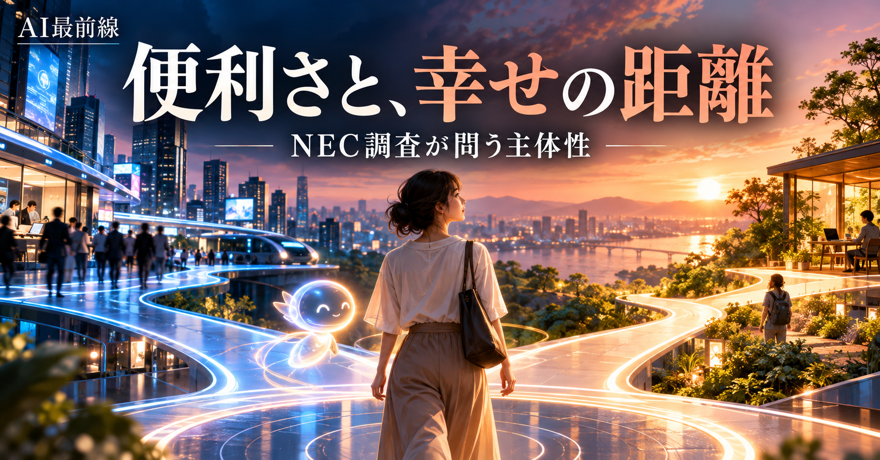 NECのAI幸福感調査。便利さと主体性を別々に測る
