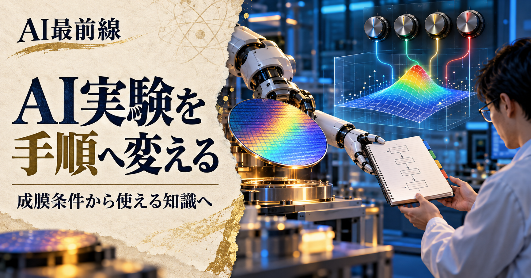 NTTの自律成膜、AIが集めた実験データを人の手順へ変える