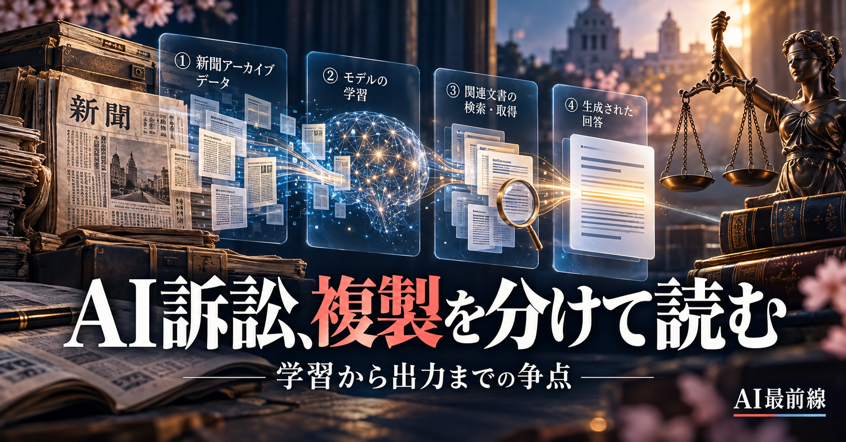 OpenAI著作権訴訟の公開書面。取得・学習・検索・出力・提供を分ける