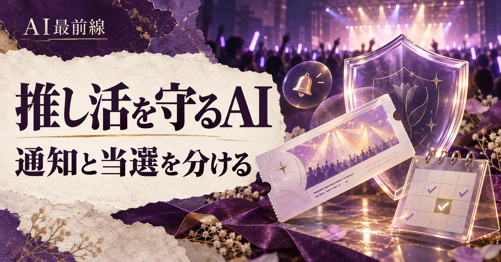 推し活を守るAIの設計。チケットの通知・当選・入場条件を分ける