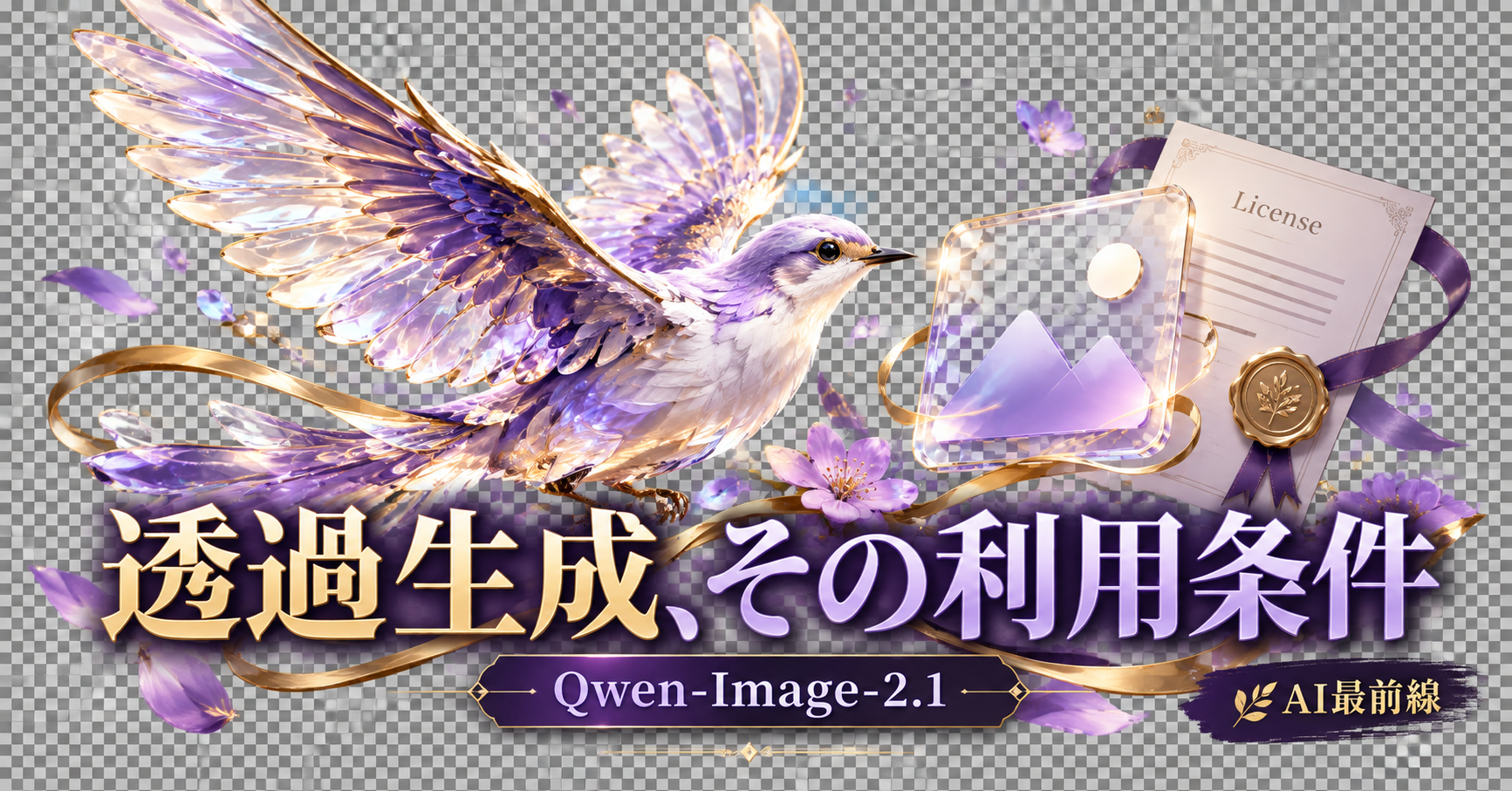 Qwen-Image-2.1の透過生成。制作工程と研究ライセンスを確認する