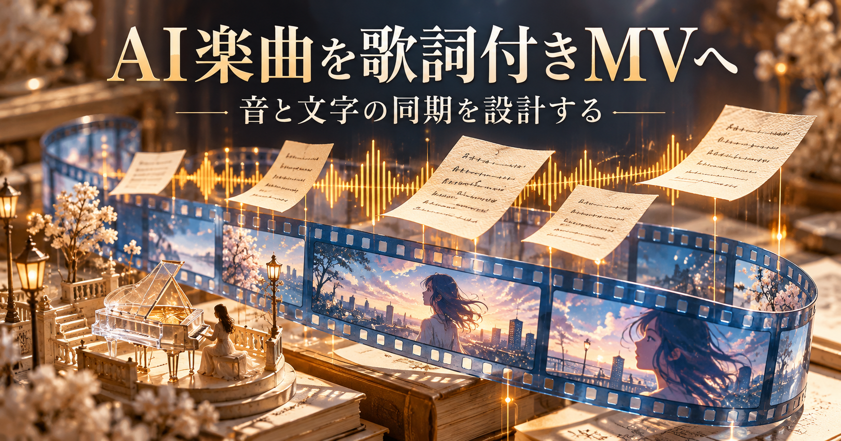 Sunoの曲を歌詞付きMVへ。字幕の時刻と映像の仕上げを分ける